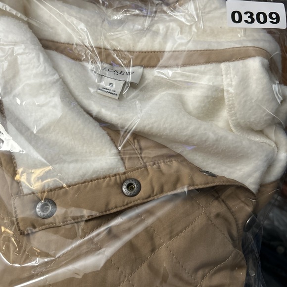 J.CREW Girls Quilted Fleece Snap Neck Pullover Top Cream Brown Small - Picture 13 of 13